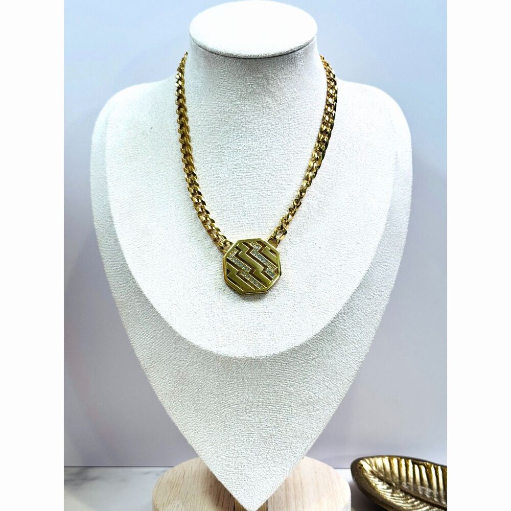 Vintage Avon Centennial Zig Zag Pendant Necklace